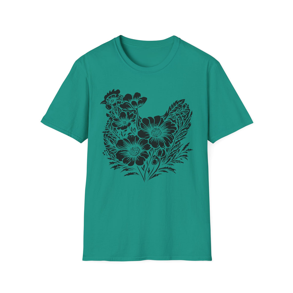 Floral Chicken Stencil T-Shirt