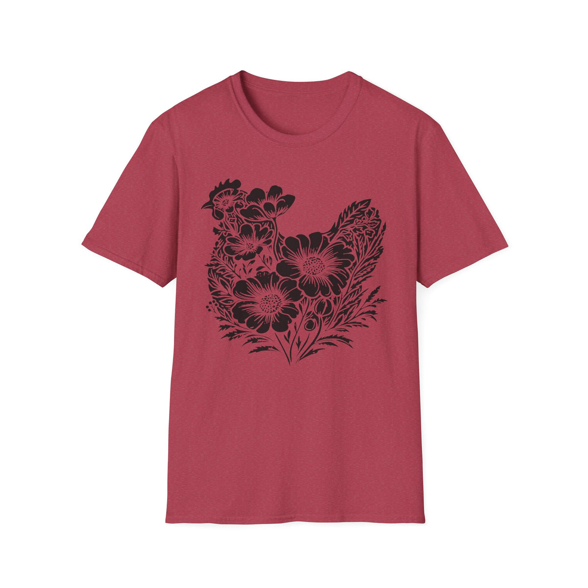 Floral Chicken Stencil T-Shirt